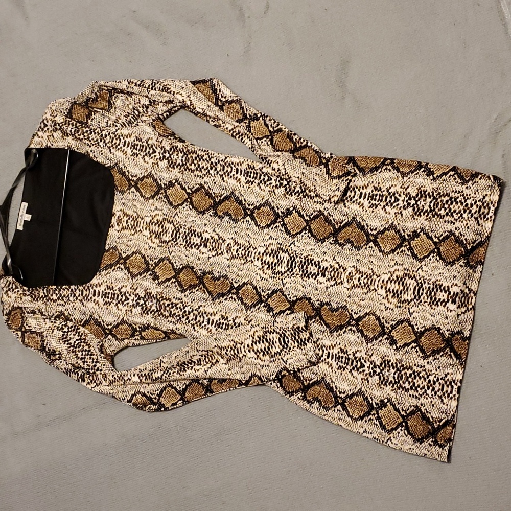 Snake Print Long sleeve Mini Dress, Size L